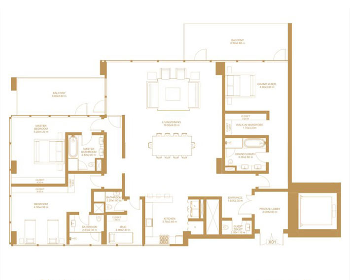 3 Bedroom : 2928 Sq.ft.